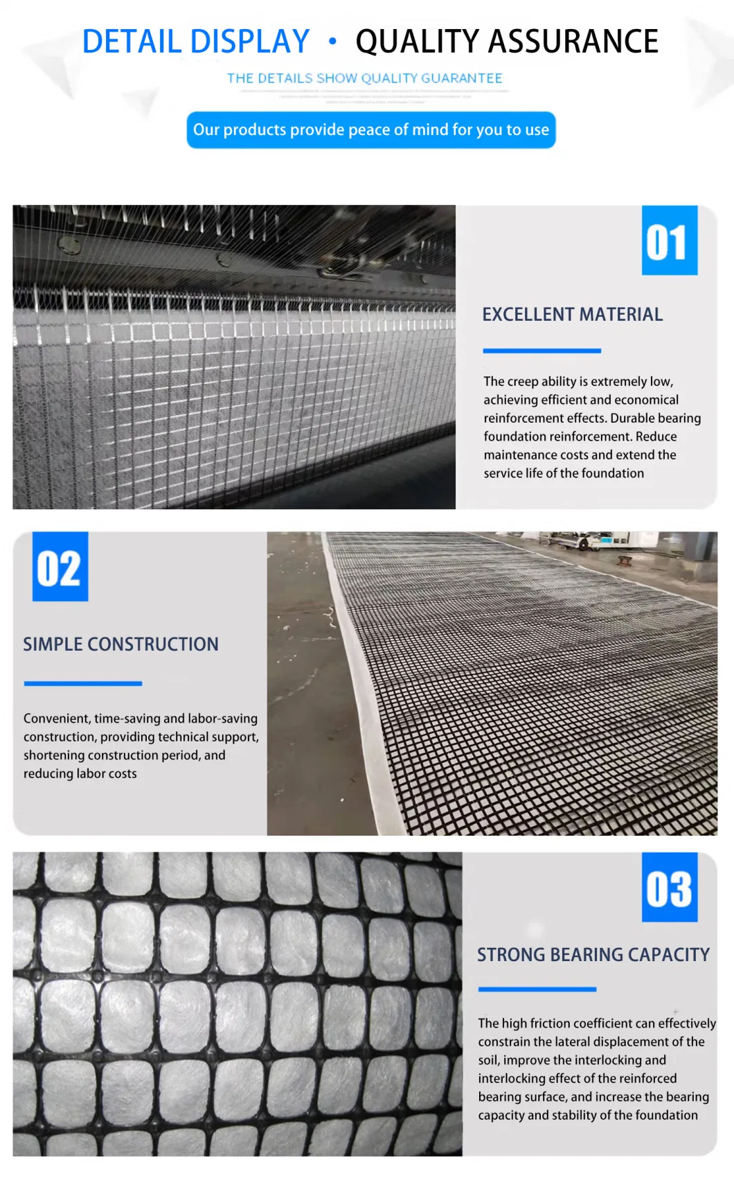 30/30kn PP Combigrid Biaxial Geogrid Composite with 100g Non Woven Geotextile Global Sale